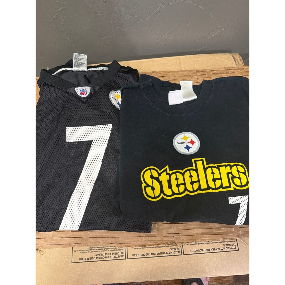 Reebok Pittsburgh Steelers Ben Roethlisberger 7 Jersey and T-Shirt Bundle Youth